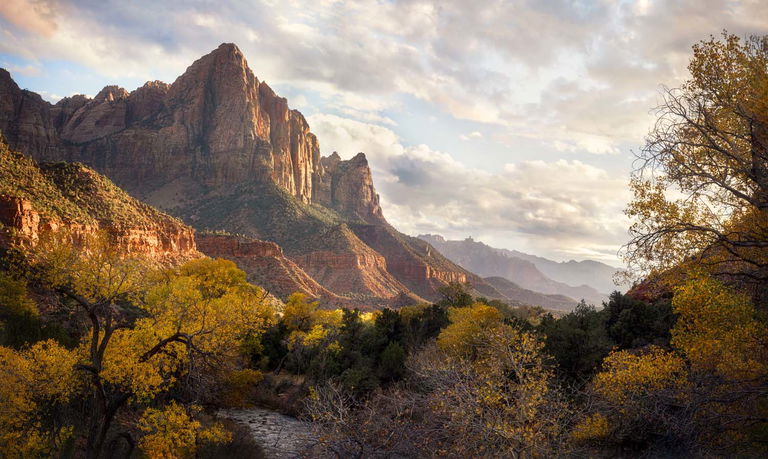 A stunning vista of Zion national park, Utah